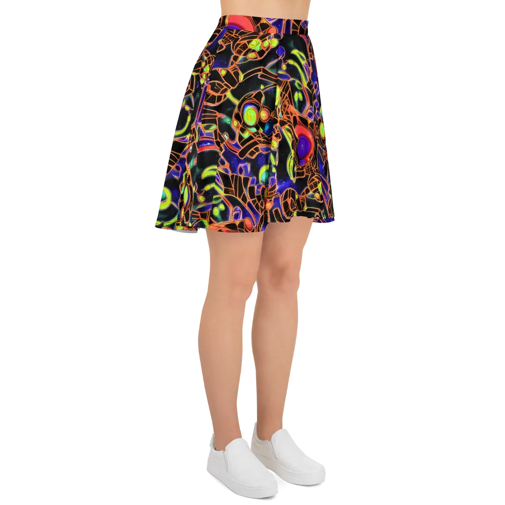 Cosmic Circuitry on Skater Skirt — Right