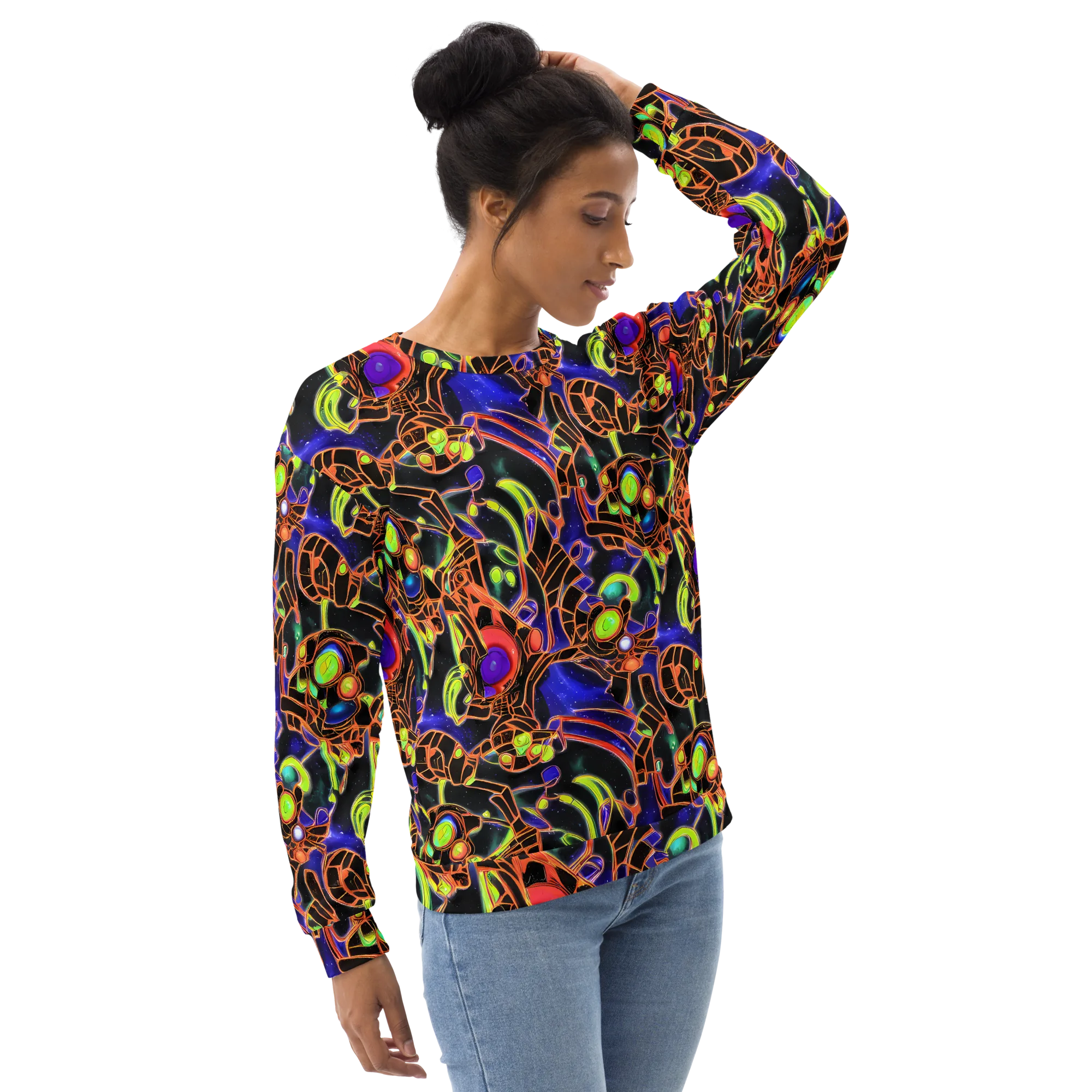 Cosmic Circuitry on Sweatshirt — Right Front
