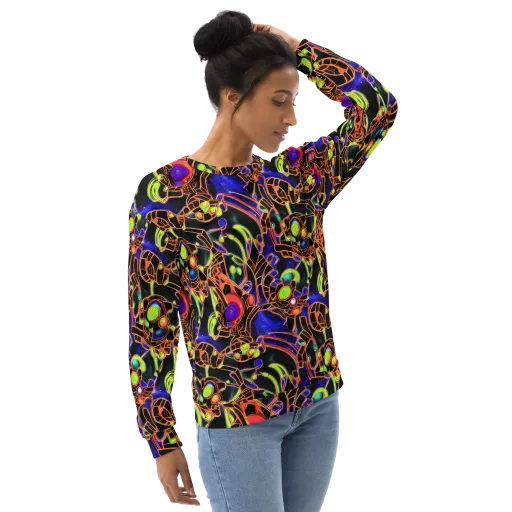 Cosmic Circuitry on a Sweatshirt