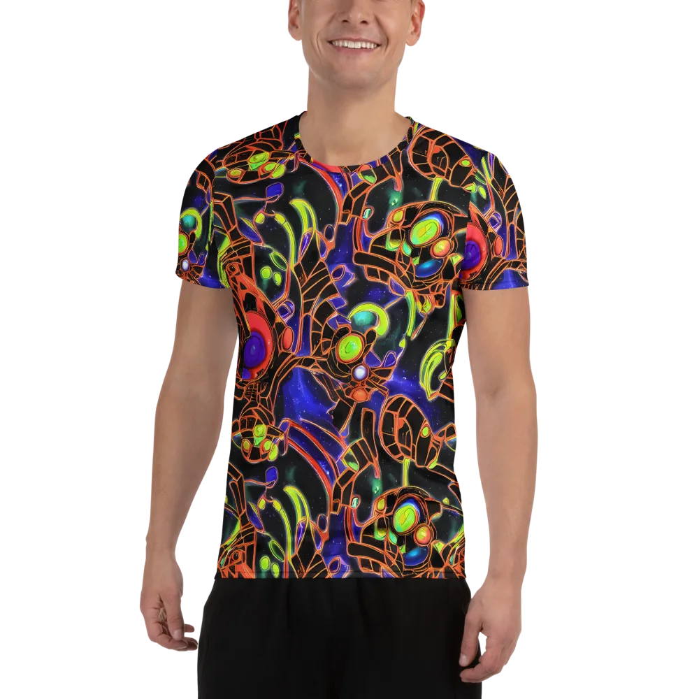 Cosmic Circuitry on Men's Athletic T-Shirt — Front