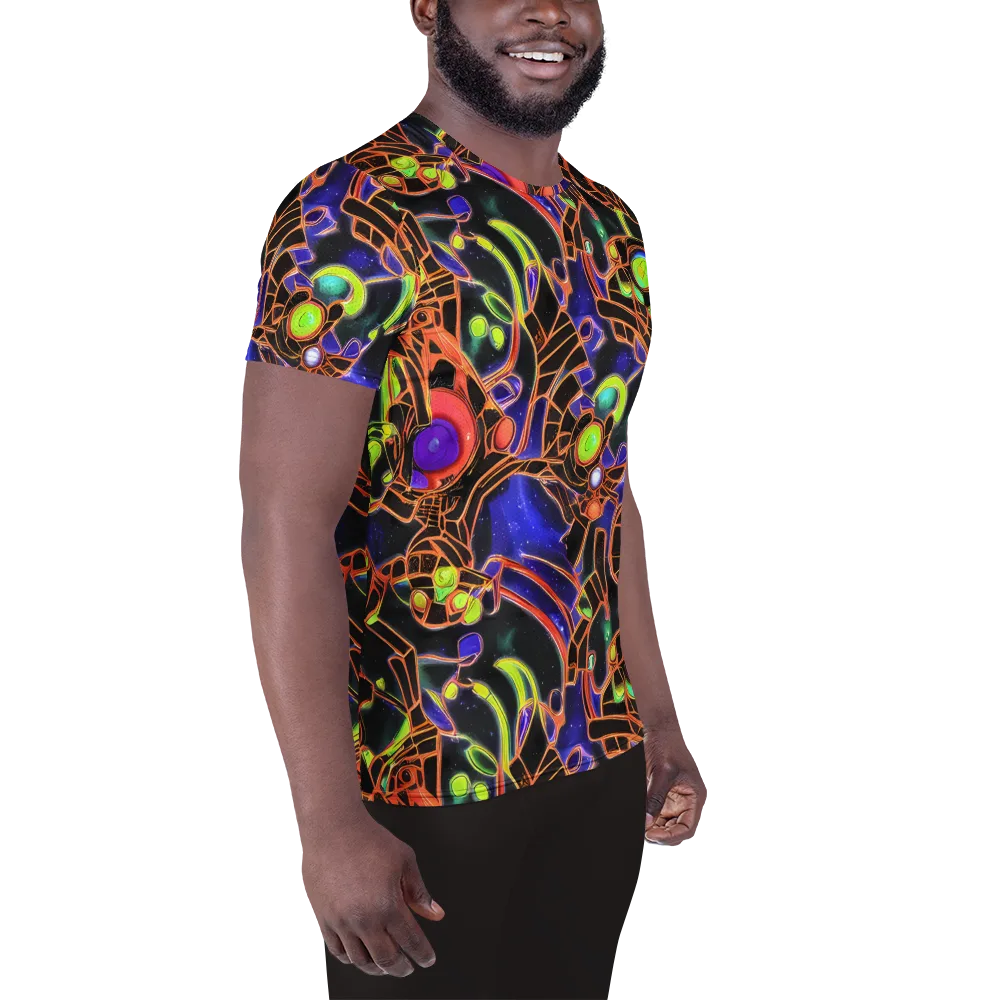 Cosmic Circuitry on Men's Athletic T-Shirt — Right