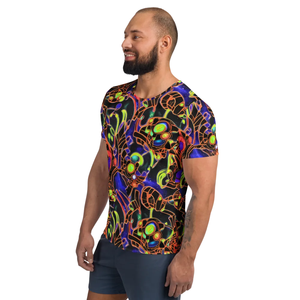 Cosmic Circuitry on Men's Athletic T-Shirt — Left