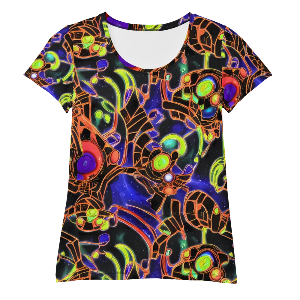 Cosmic Circuitry on Women's Athletic T-Shirt — Front