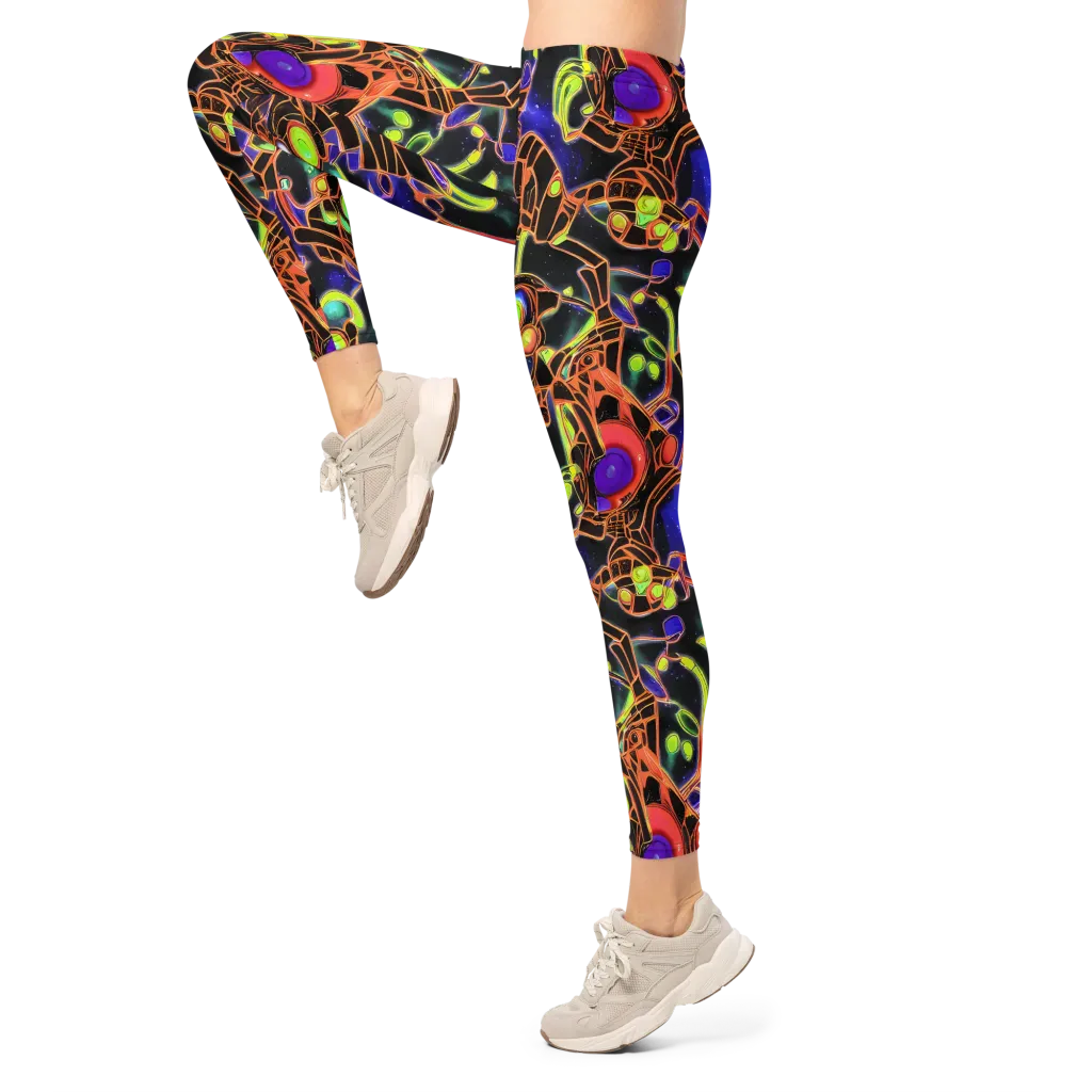 Cosmic Circuitry on Leggings — Left