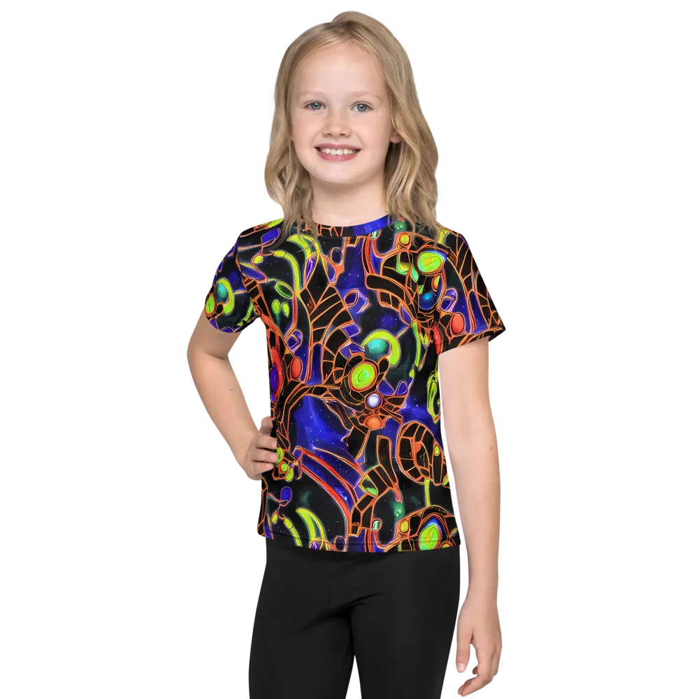 Cosmic Circuitry on Kids Crew Neck T-Shirt — Front