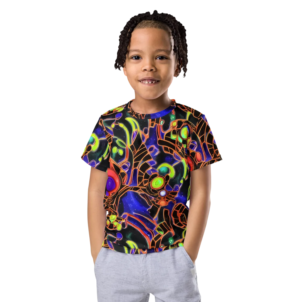 Cosmic Circuitry on Kids Crew Neck T-Shirt — Front