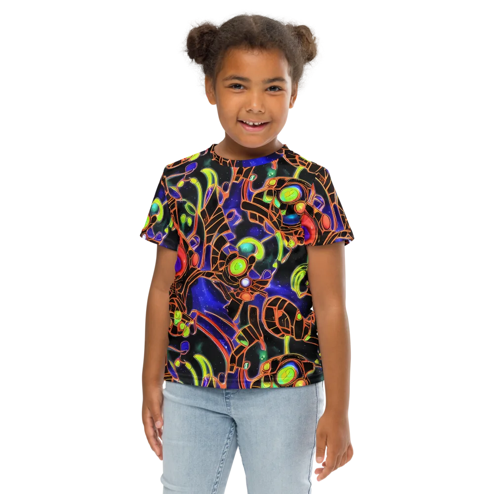 Cosmic Circuitry on Kids Crew Neck T-Shirt — Front