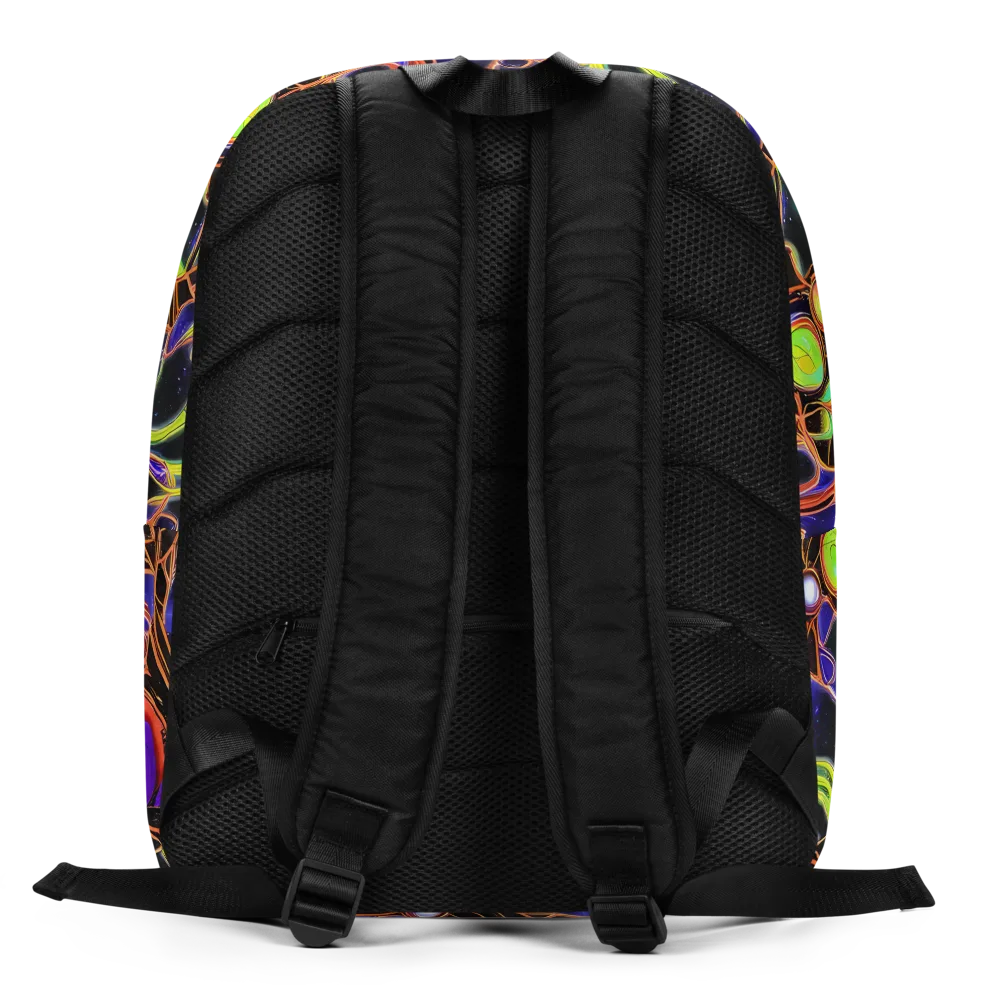 Cosmic Circuitry on Minimalist Backpack — Back