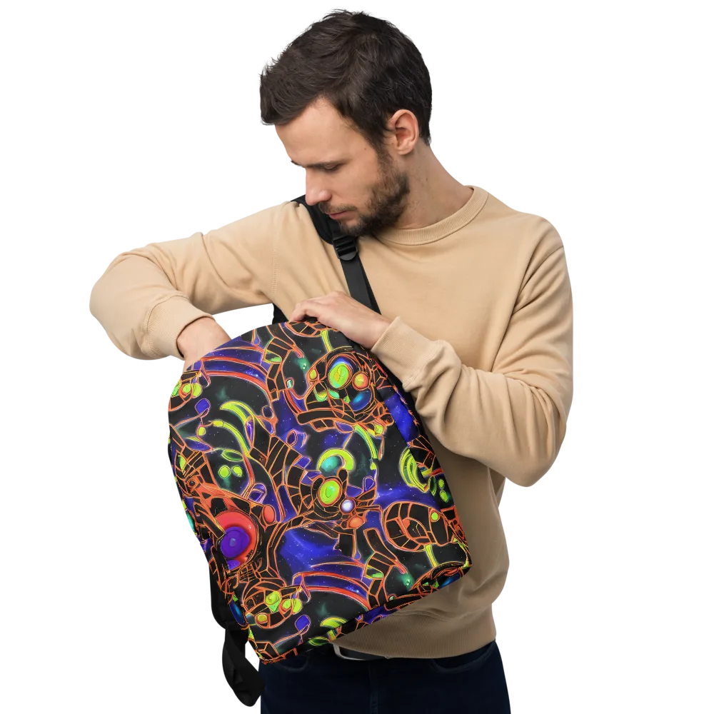 Cosmic Circuitry on Minimalist Backpack — Front