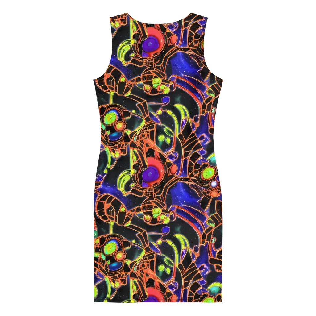 Cosmic Circuitry on Bodycon Dress — Back