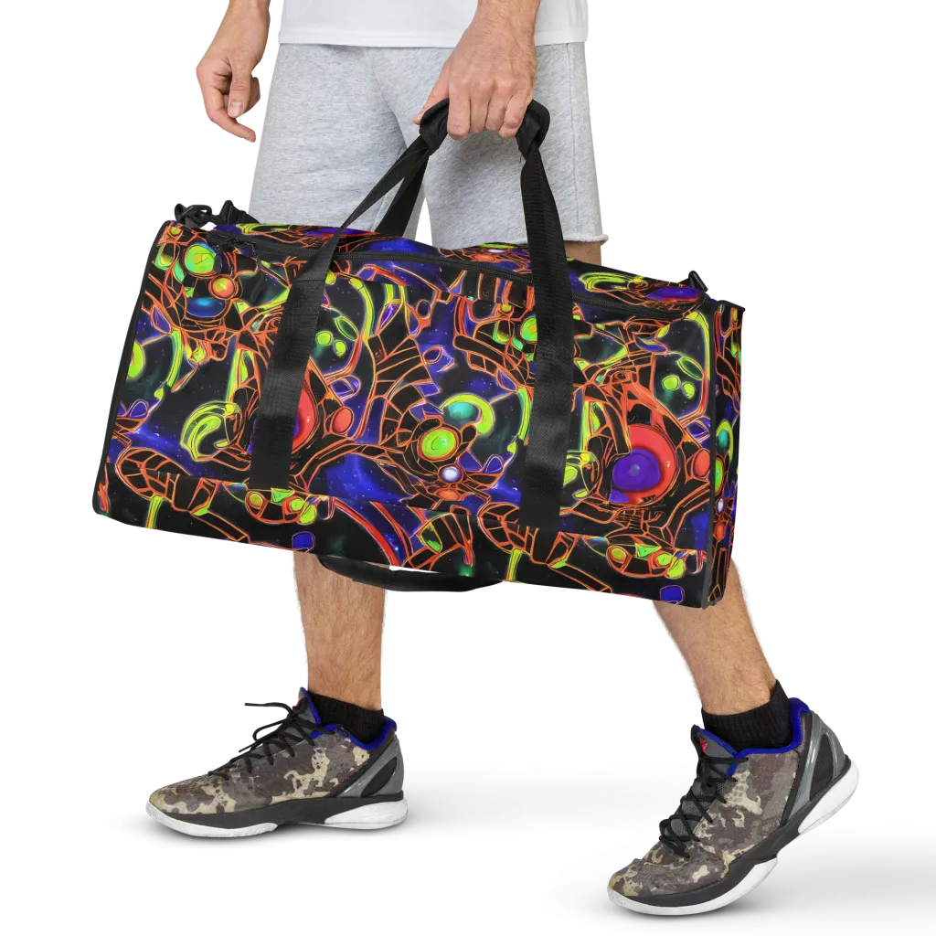 Cosmic Circuitry on Duffle Bag — Front