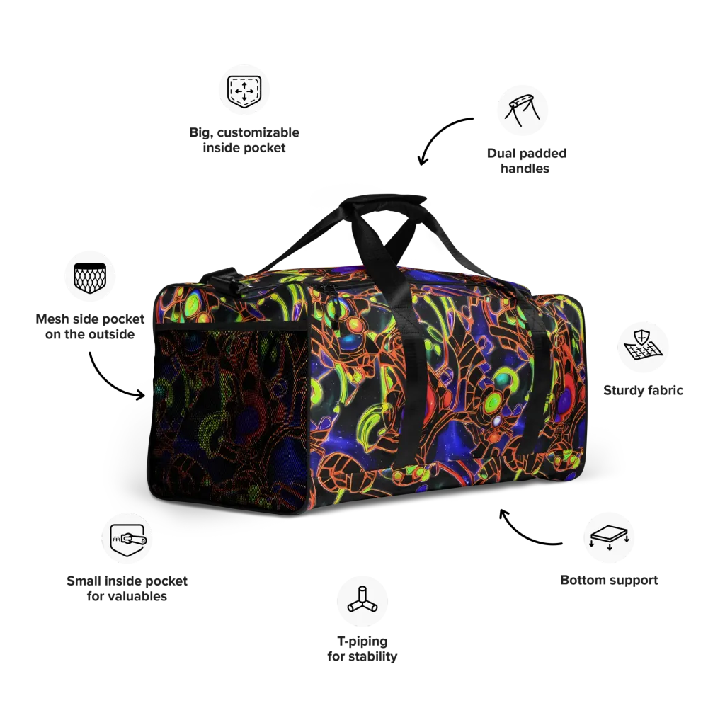 Cosmic Circuitry on Duffle Bag — Right Front