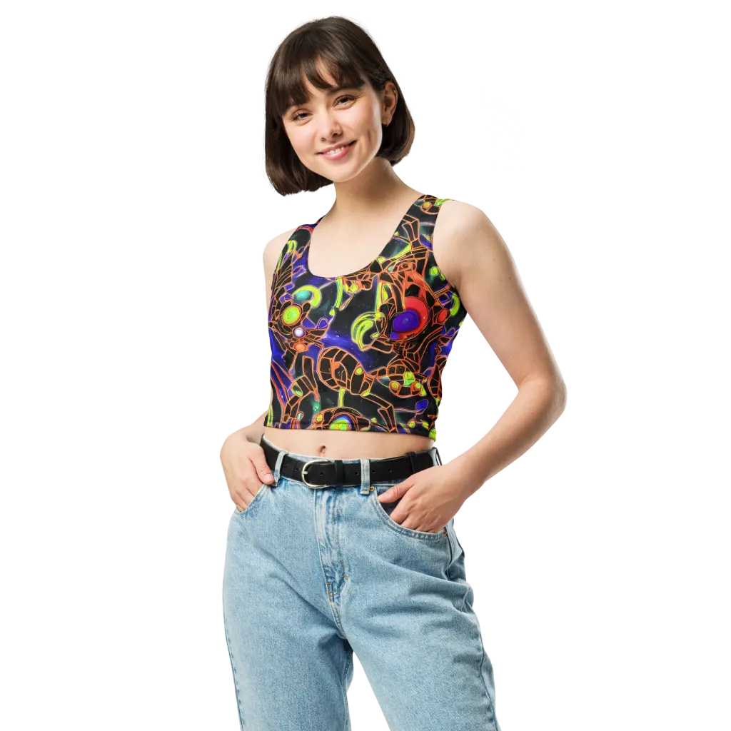 Cosmic Circuitry on Crop Top — Front