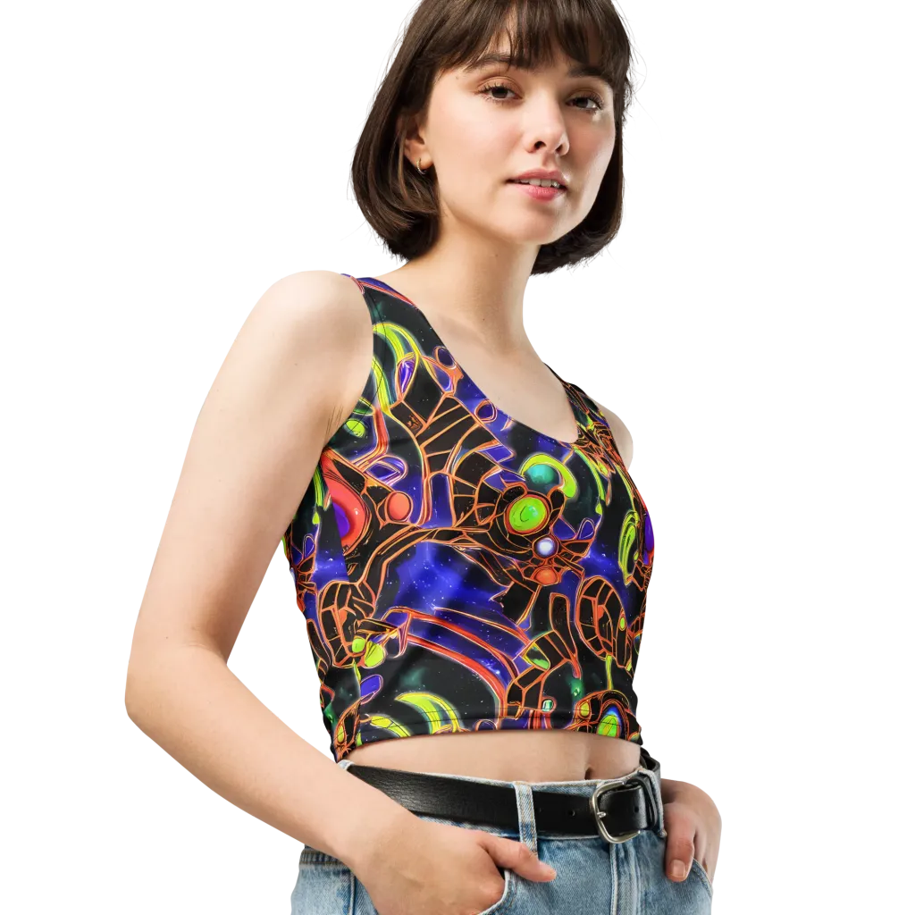 Cosmic Circuitry on Crop Top — Right Front
