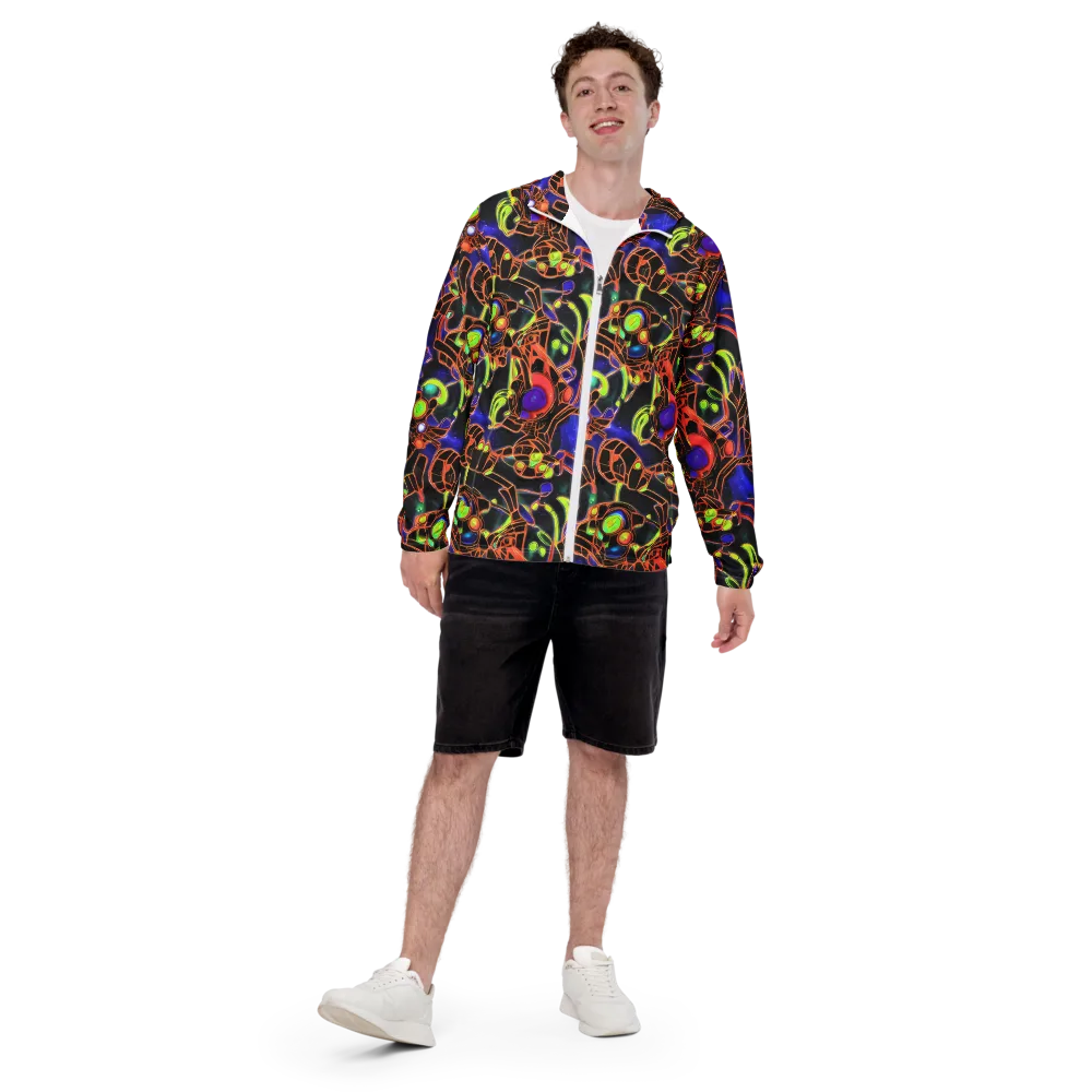 Cosmic Circuitry on Men's Windbreaker — Front
