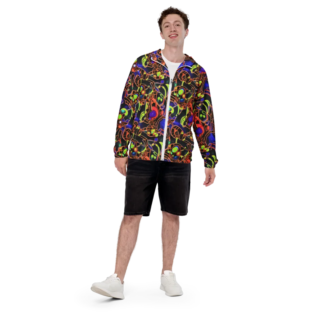 Cosmic Circuitry on Men's Windbreaker — Front