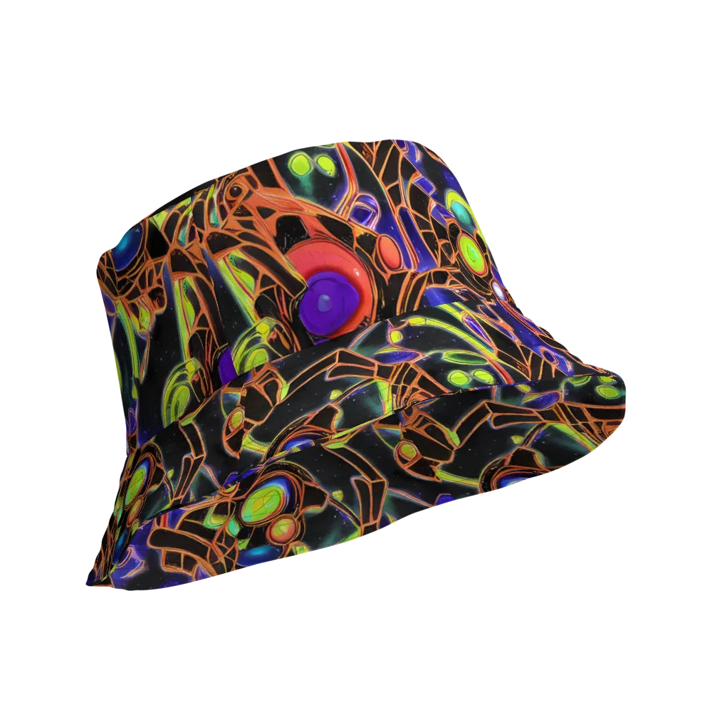 Cosmic Circuitry on Reversible Bucket Hat — Product details Outside