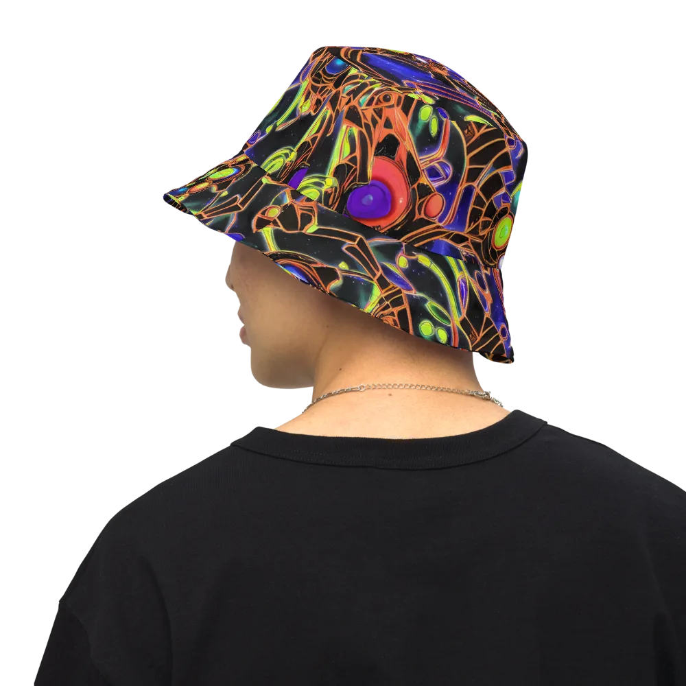 Cosmic Circuitry on Reversible Bucket Hat — Back Inside