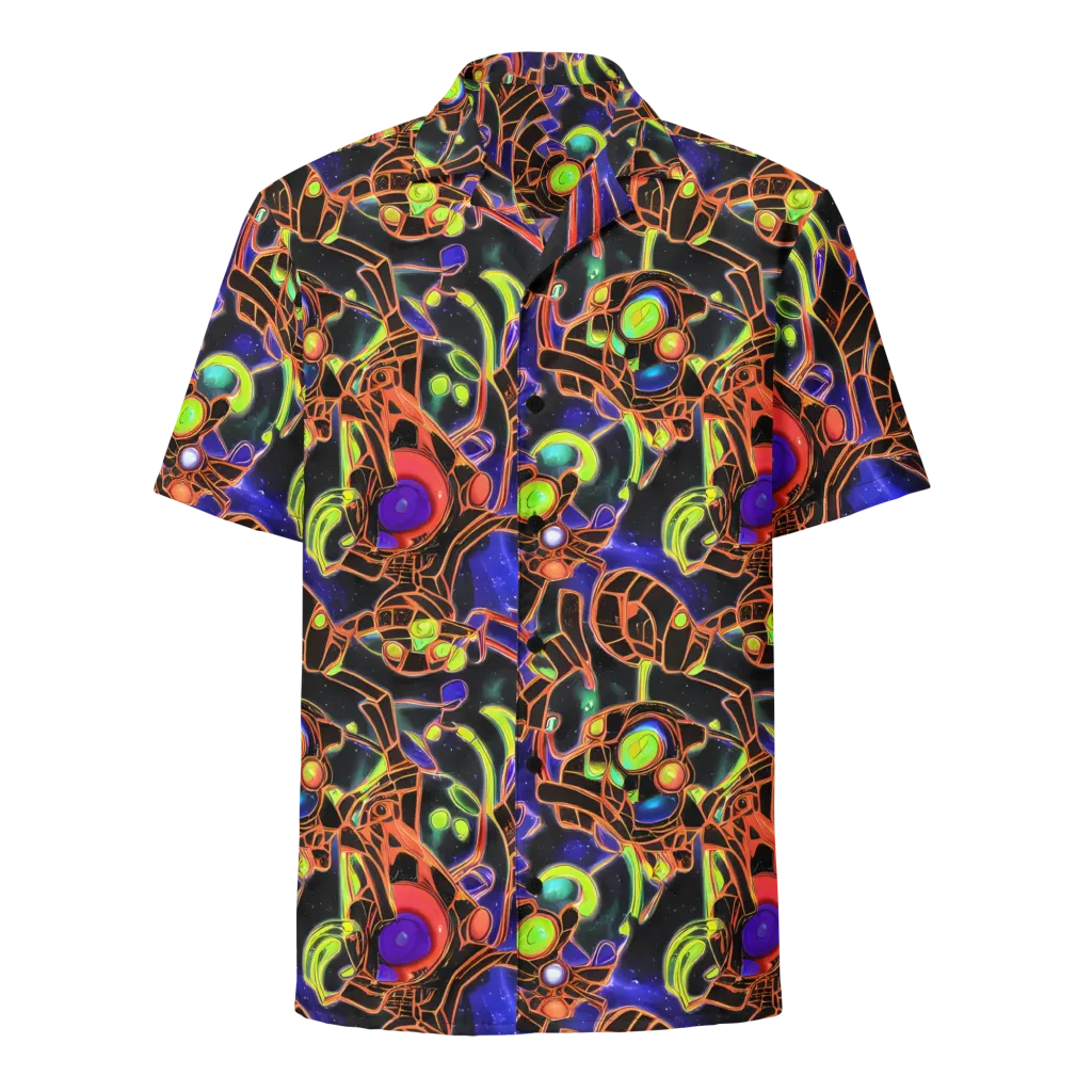 Cosmic Circuitry on Button Shirt — Front