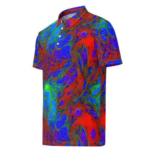 Cosmic Magma on a Men's Slim Fit Polo Shirt