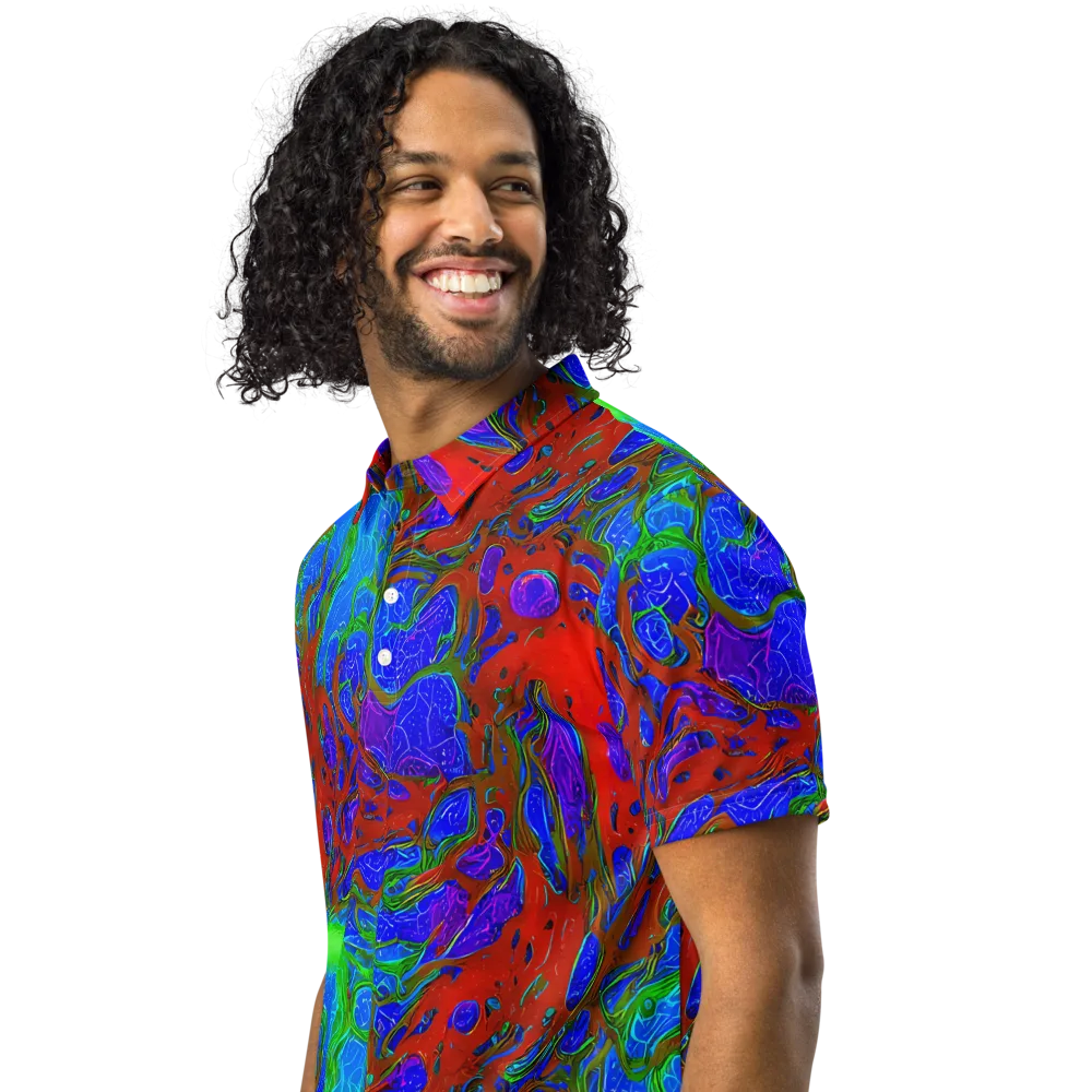 Cosmic Magma on Men's Slim Fit Polo Shirt — Left Front