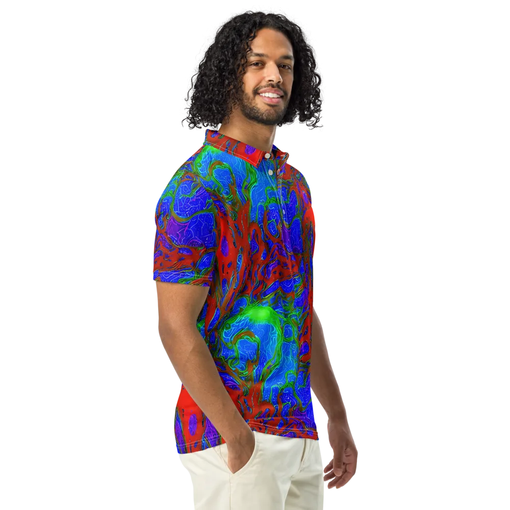 Cosmic Magma on Men's Slim Fit Polo Shirt — Right Front
