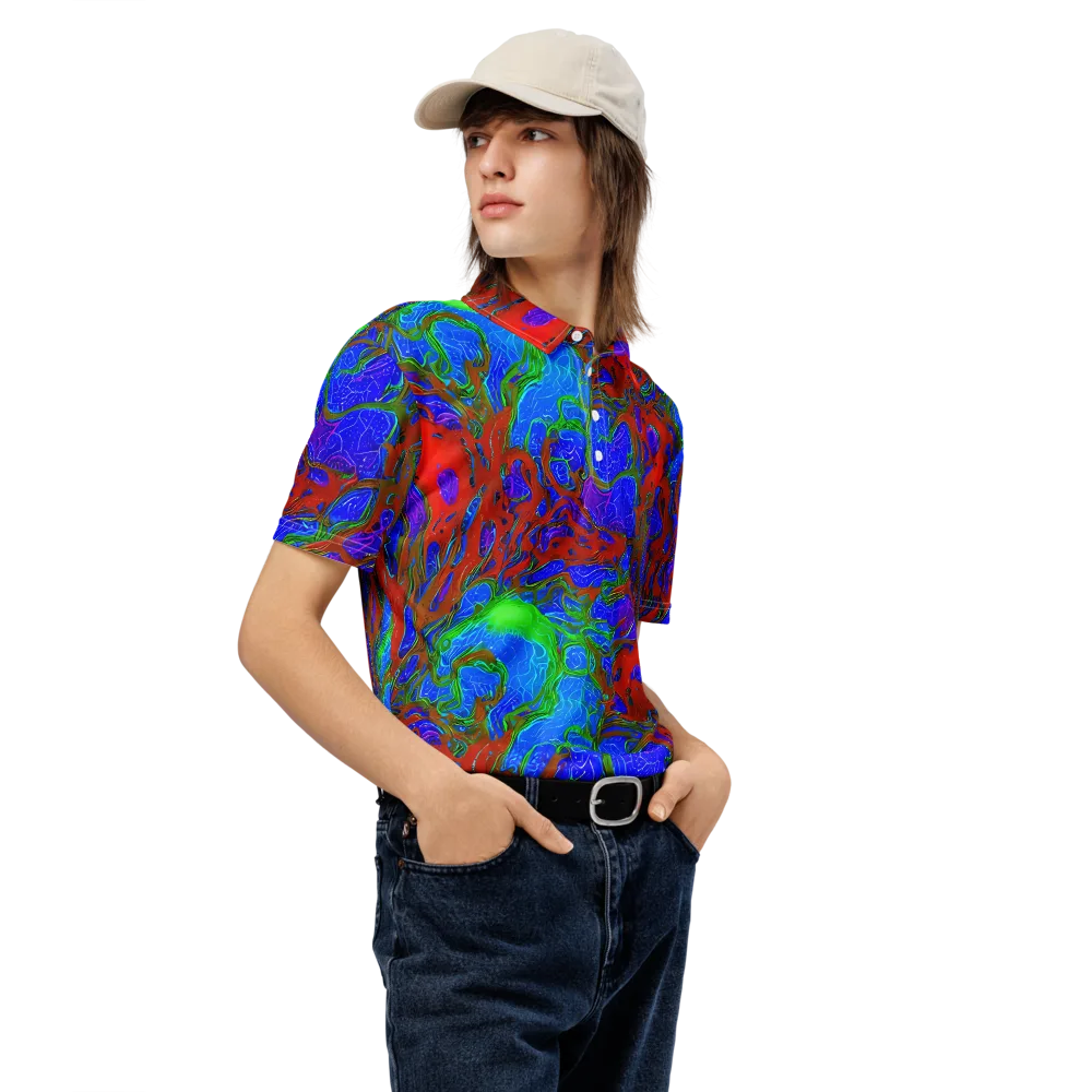 Cosmic Magma on Men's Slim Fit Polo Shirt — Right Front