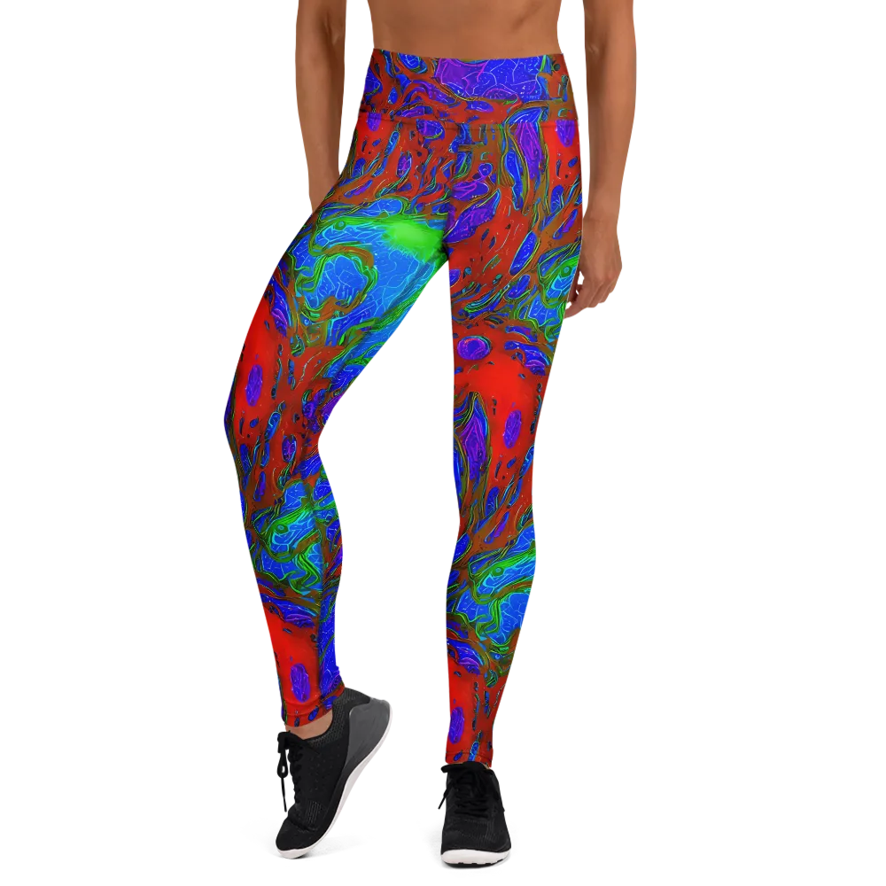 Cosmic Magma on Yoga Leggings — Front
