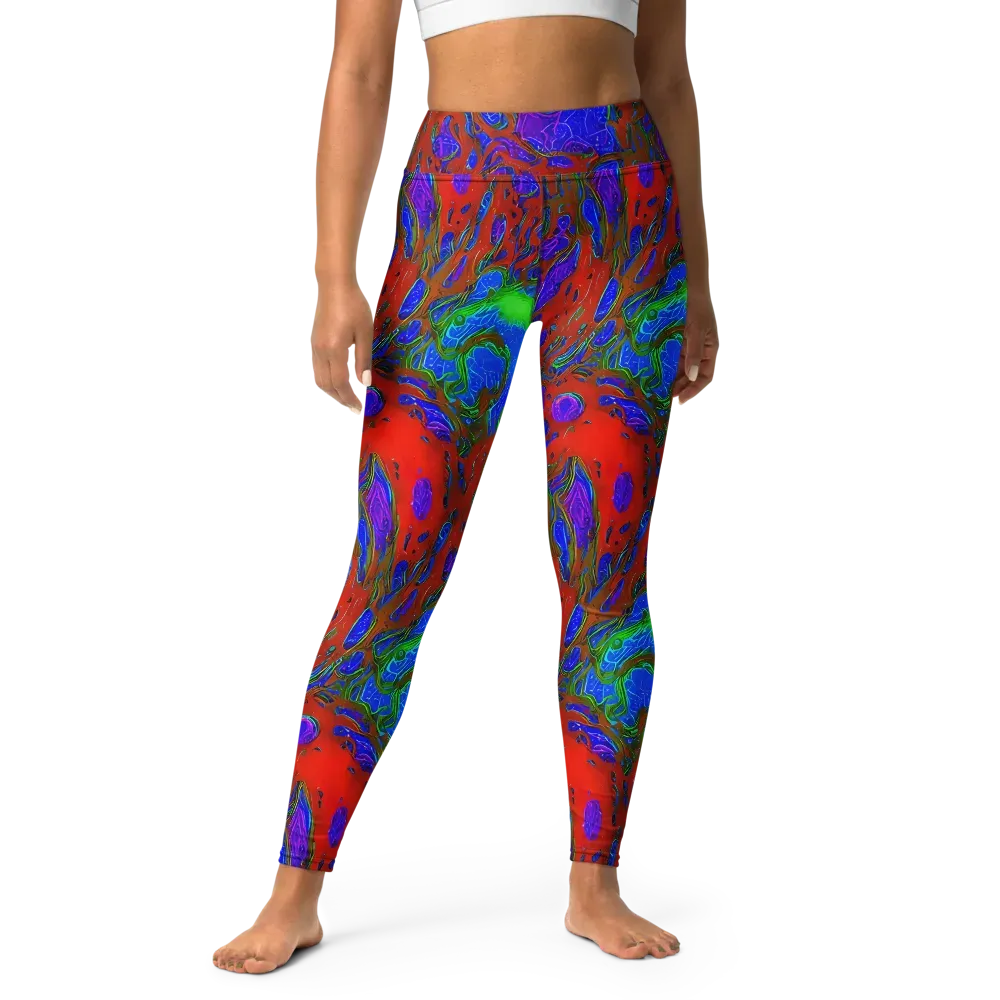 Cosmic Magma on Yoga Leggings — Front