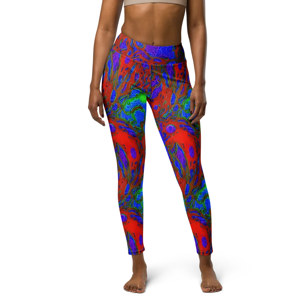 Cosmic Magma on Yoga Leggings — Front