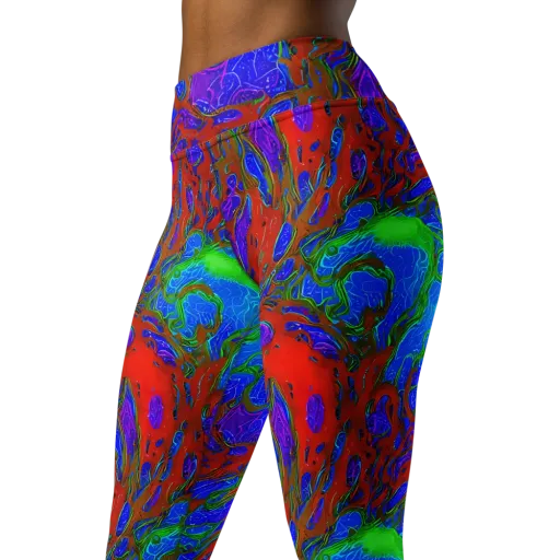 Cosmic Magma on a Yoga Leggings