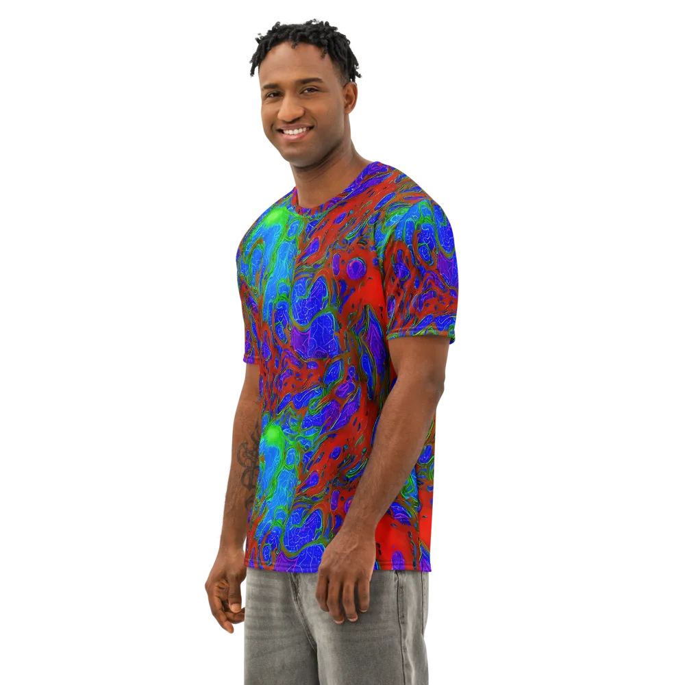 Cosmic Magma on Men's Cotton Crew Neck T-Shirt — Left Front