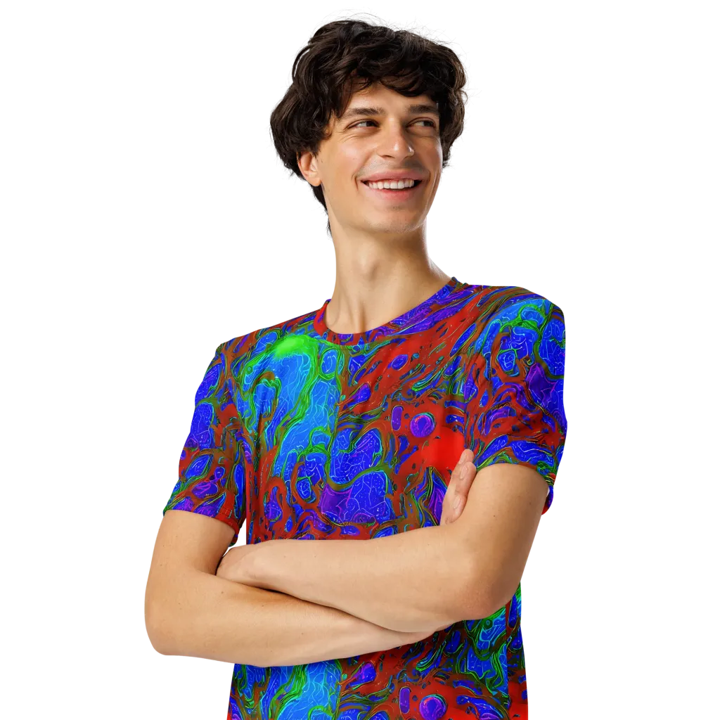 Cosmic Magma on Men's Crew Neck T-Shirt — Left Front