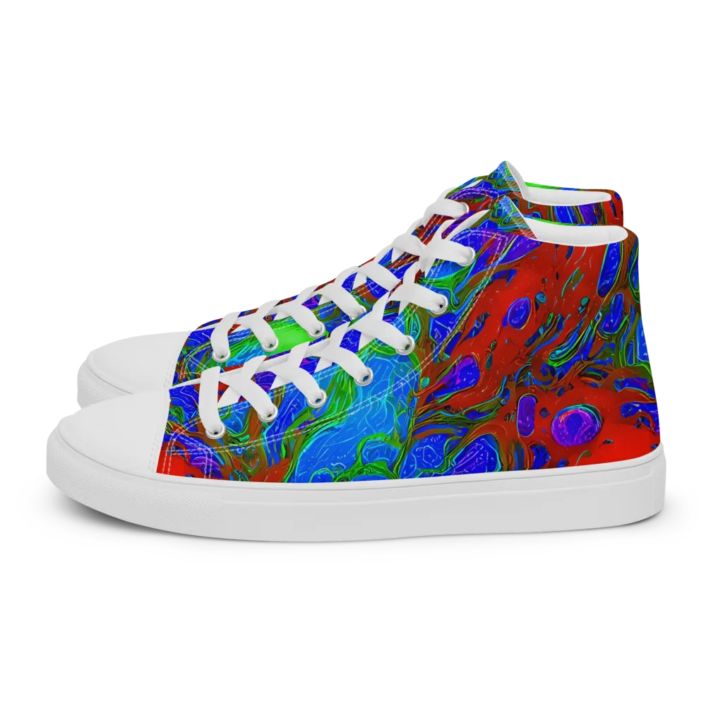 Cosmic Magma on Men's High Top Canvas Shoes — Left