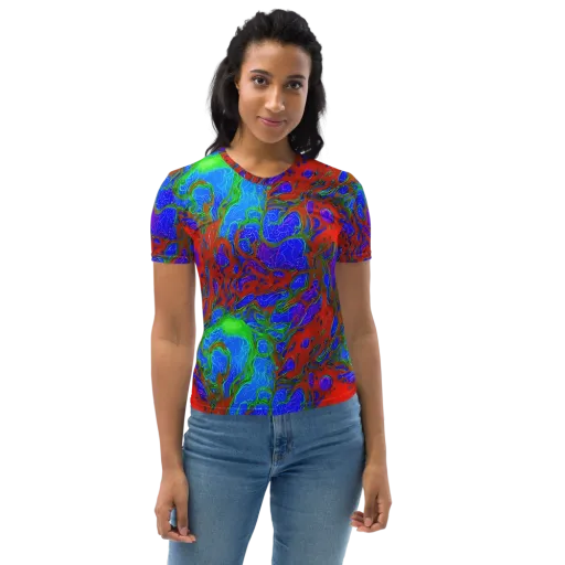 Cosmic Magma on a Women's Crew Neck T-Shirt