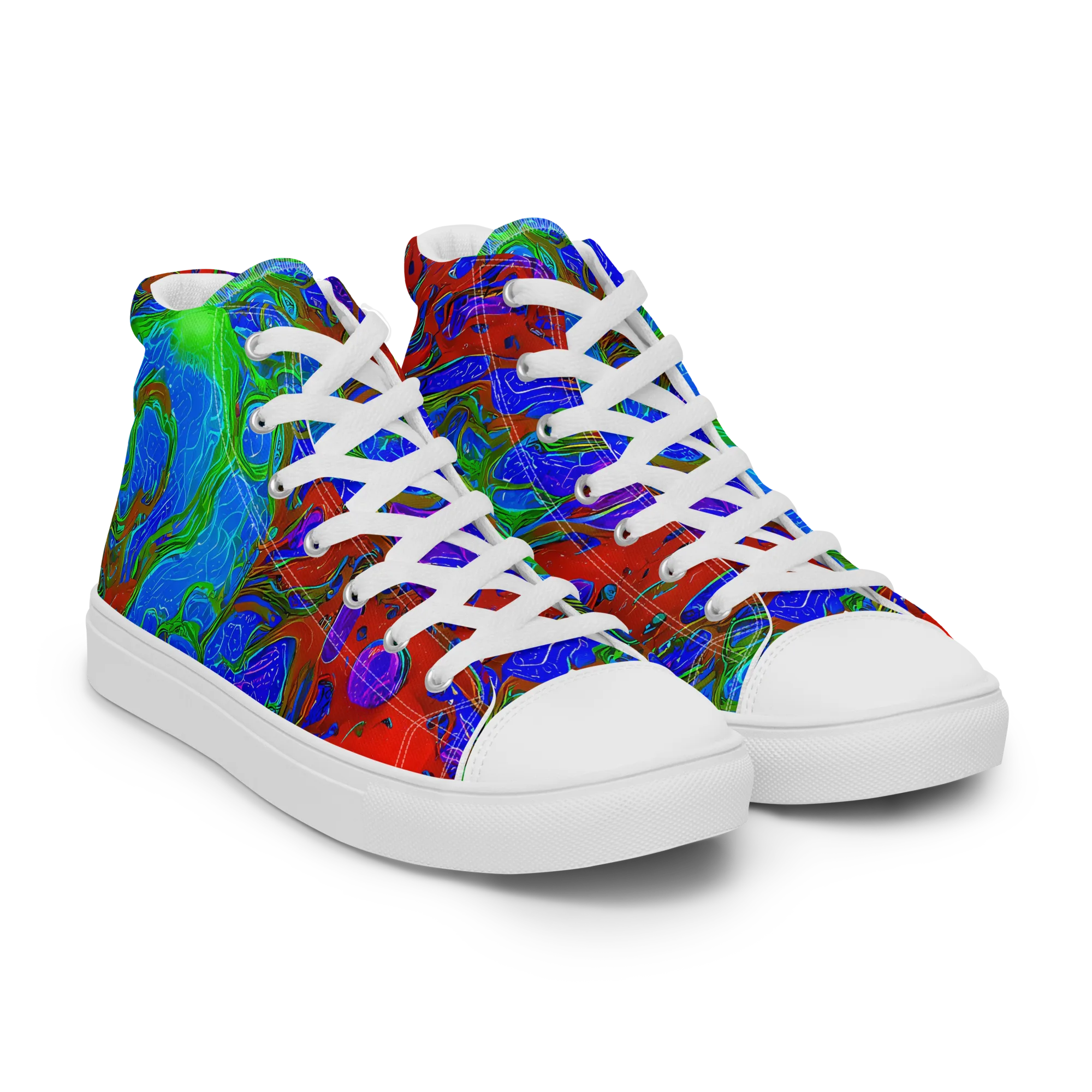 Cosmic Magma on Women's High Top Canvas Shoes — Right Front