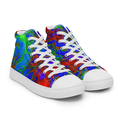 Cosmic Magma on a Women's High Top Canvas Shoes