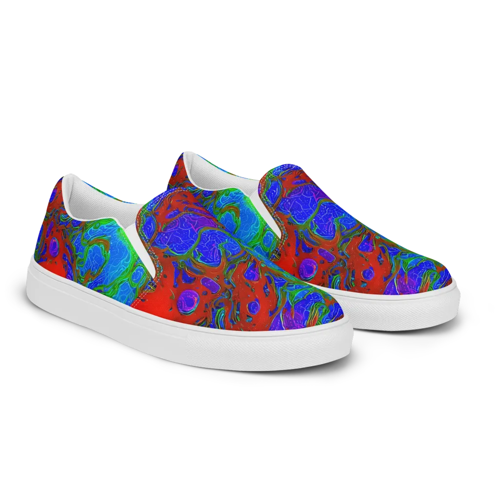 Cosmic Magma on Men's Slip-On Canvas Shoes — Right Front