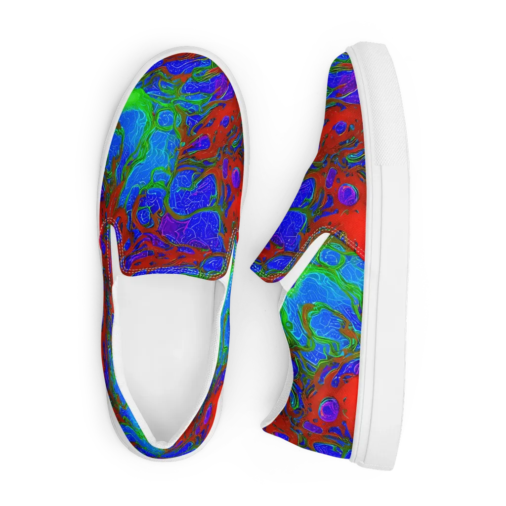 Cosmic Magma on Men's Slip-On Canvas Shoes — Front