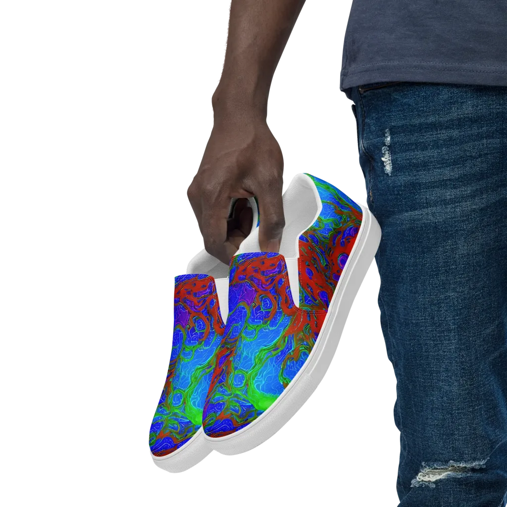 Cosmic Magma on Men's Slip-On Canvas Shoes — Left Front