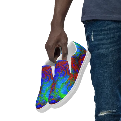 Cosmic Magma on a Men's Slip-On Canvas Shoes