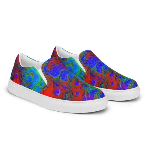 Cosmic Magma on a Women's Slip-On Canvas Shoes