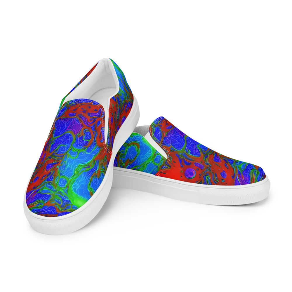 Cosmic Magma on Women's Slip-On Canvas Shoes — Left Front