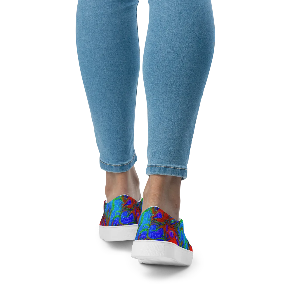 Cosmic Magma on Women's Slip-On Canvas Shoes — Back