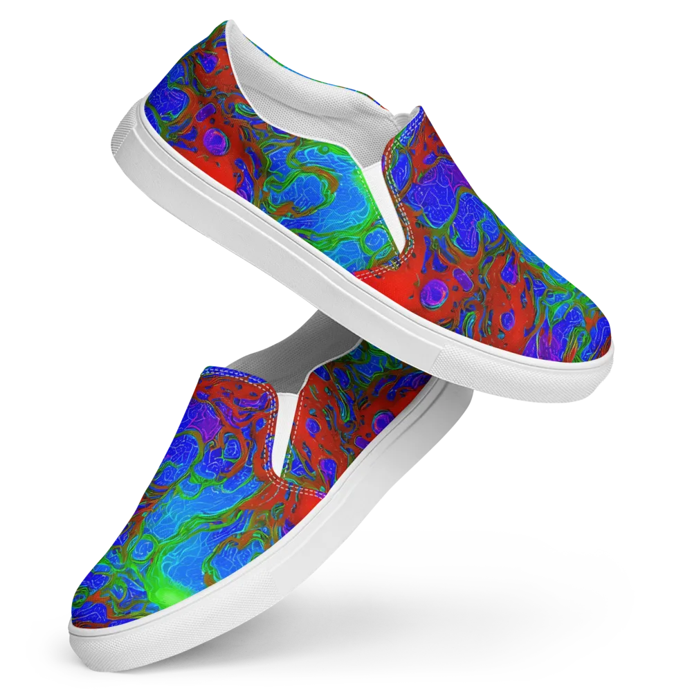 Cosmic Magma on Women's Slip-On Canvas Shoes — Front