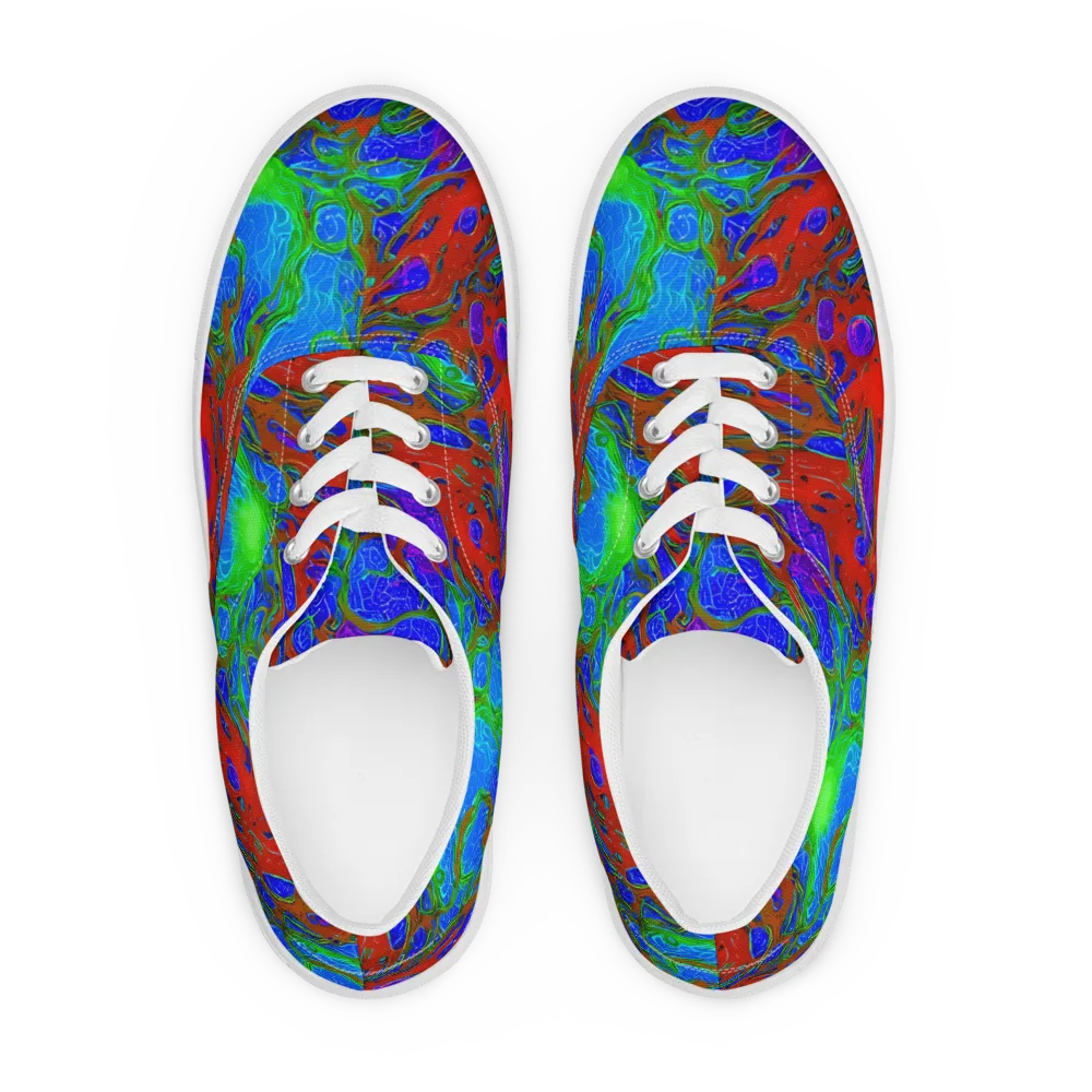 Cosmic Magma on Men's Lace-Up Canvas Shoes — Front