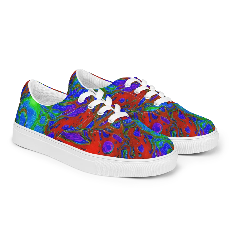 Cosmic Magma on Men's Lace-Up Canvas Shoes — Right Front
