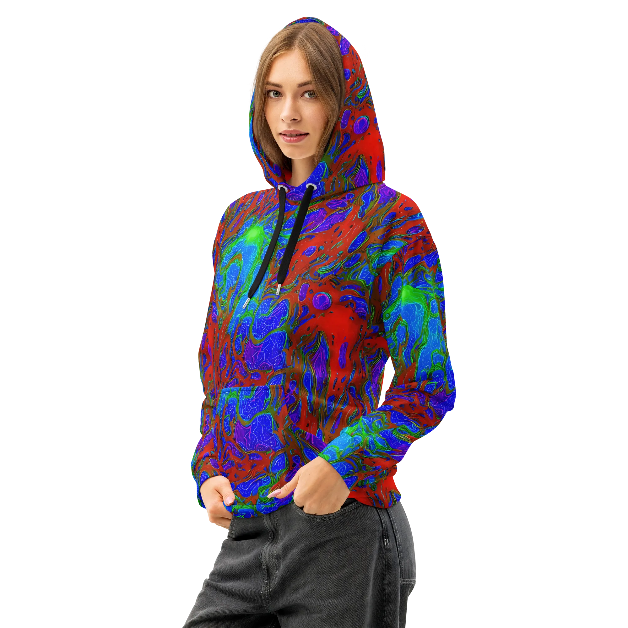 Cosmic Magma on Cotton Hoodie — Left Front