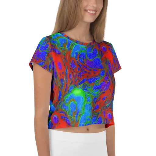 Cosmic Magma on a Crop Tee