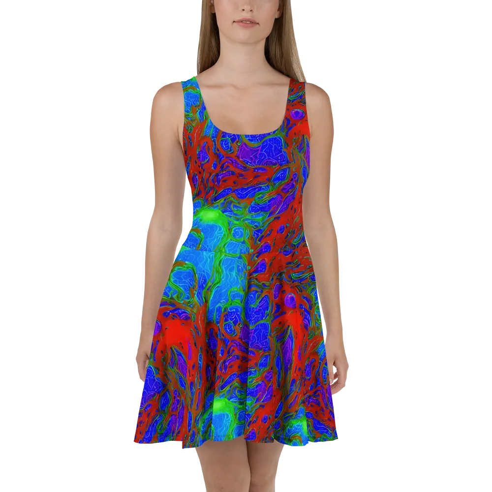 Cosmic Magma on Skater Dress — Front